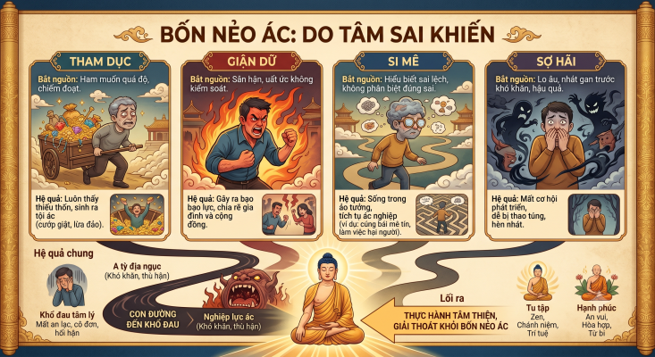 4 Nẻo ác do tâm sai khiến