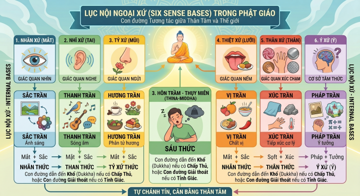 6 Lục nội ngoại xứ trong phật giáo.
