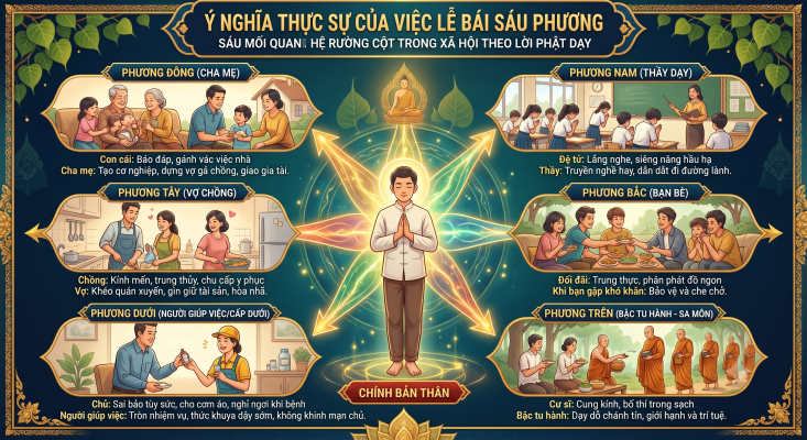 Ý nghĩa của lễ bái 6 phương